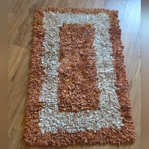 Vintage Jack Lenor Larsen Leather Shag Rug – Mid-Century Modern – 31" x 47"